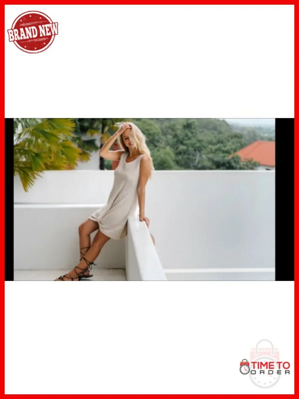 Sleeveless Waffle Knit Swimsuit Coverup Mini Dress
